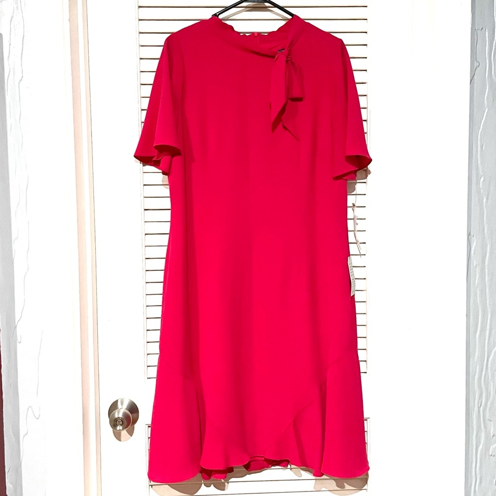 Maggy London Women’s Bow Tie Neck Short Sleeve Dress